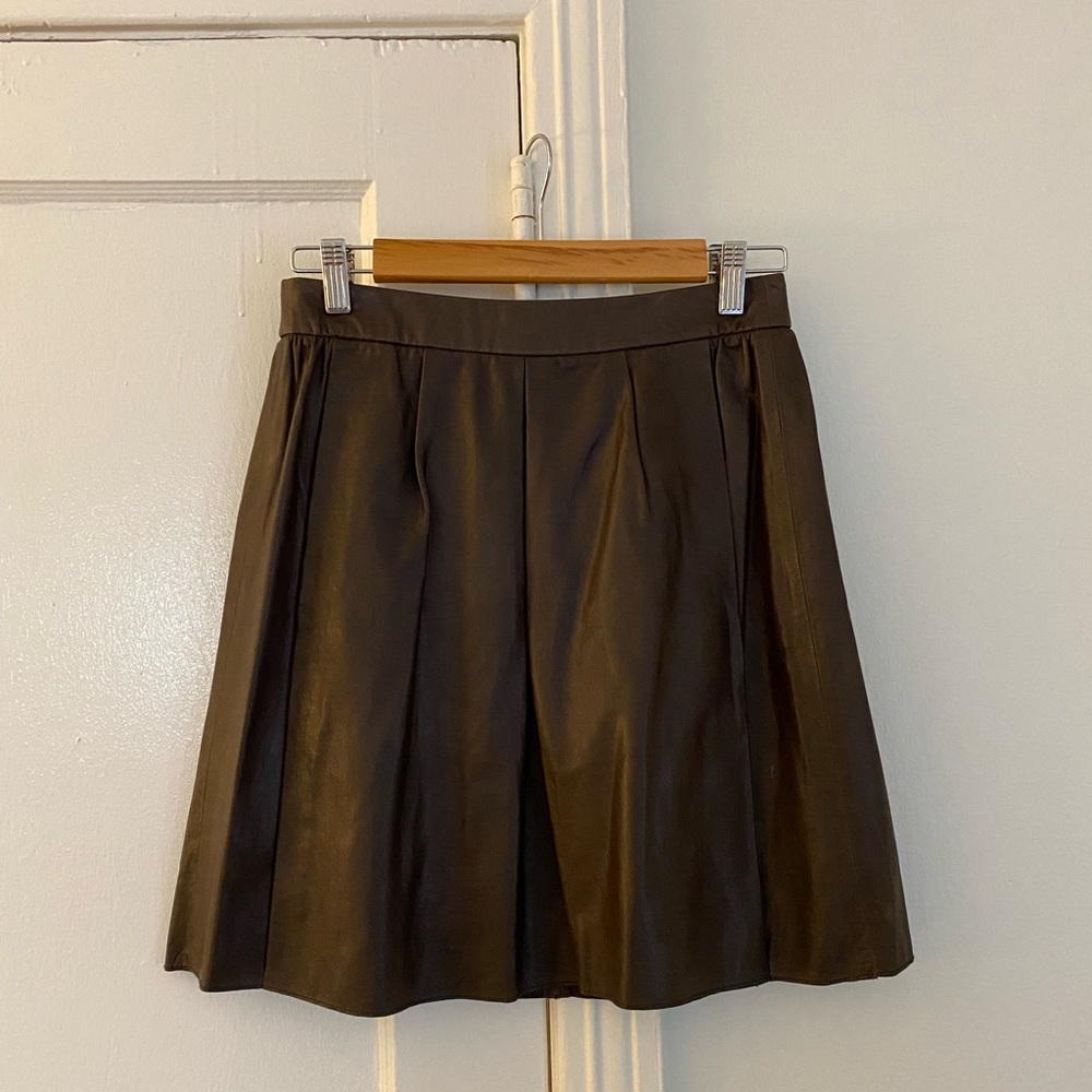 Authentic Leather Pleated Skirt